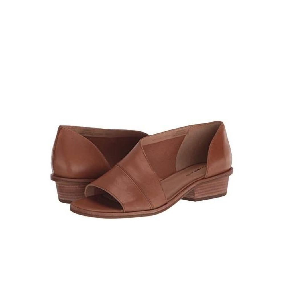Lucky Brand Womens Tan Leather Asymmetrical d'Orsay Peep Toe Flat Sandals 9M